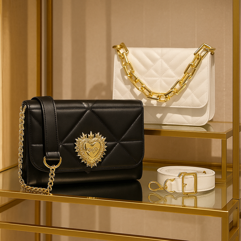 Kit Bolsas Femininas Luxo - Pague 1 leve 2 - Modelos Tiracolo e Coração