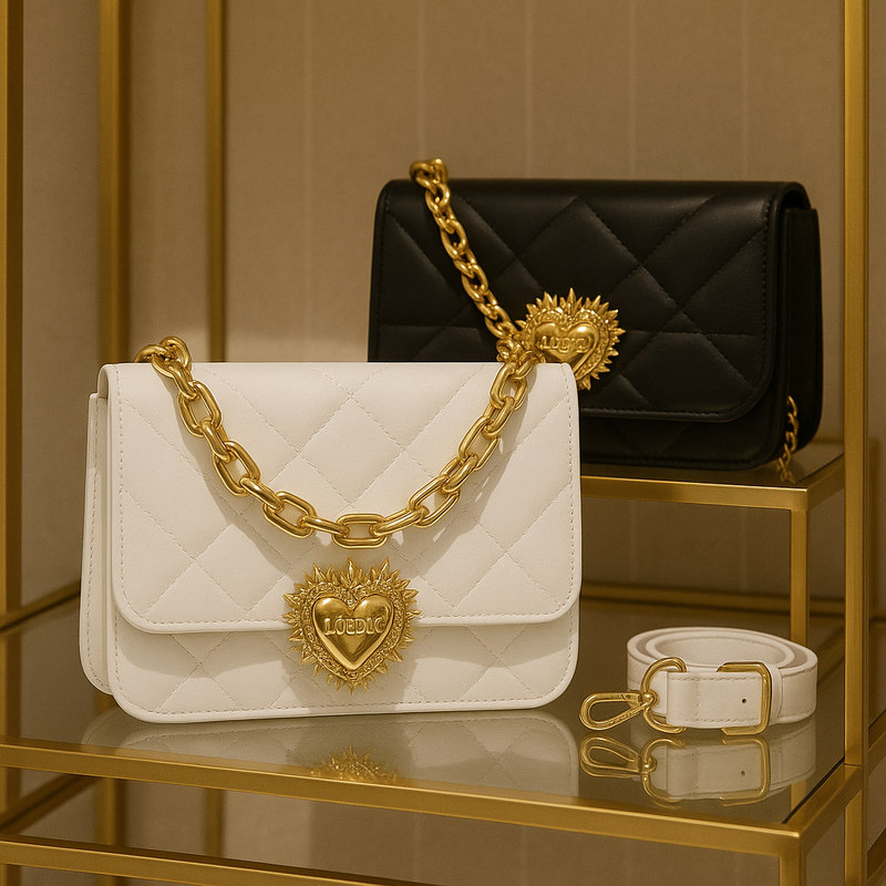 Kit Bolsas Femininas Luxo - Pague 1 leve 2 - Modelos Tiracolo e Coração