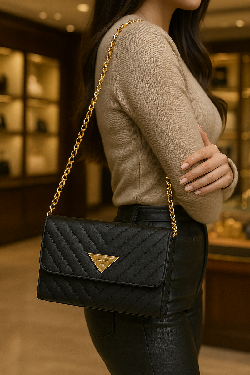 Bolsa Feminina Luxo Vegas com Corrente Dourada - Estilo que se destaca