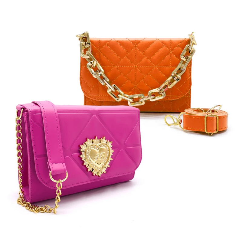 Kit Bolsas Femininas Luxo - Pague 1 leve 2 - Modelos Tiracolo e Coração