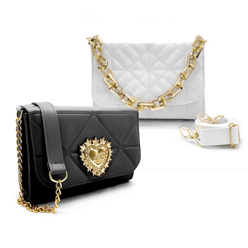 Kit Bolsas Femininas Luxo - Pague 1 leve 2 - Modelos Tiracolo e Coração