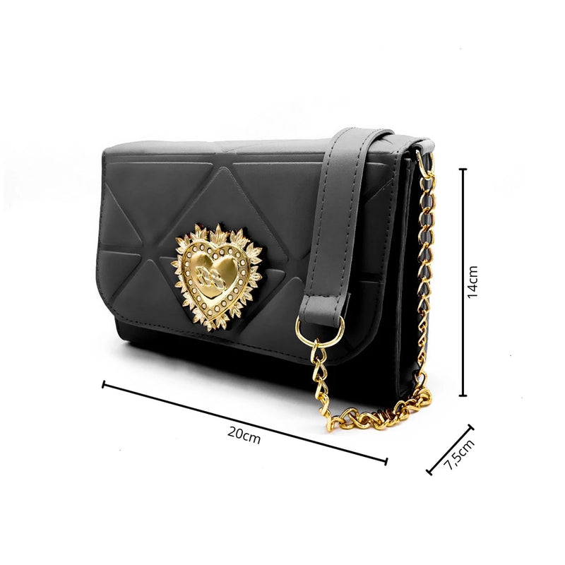 Kit Bolsas Femininas Luxo - Pague 1 leve 2 - Modelos Tiracolo e Coração